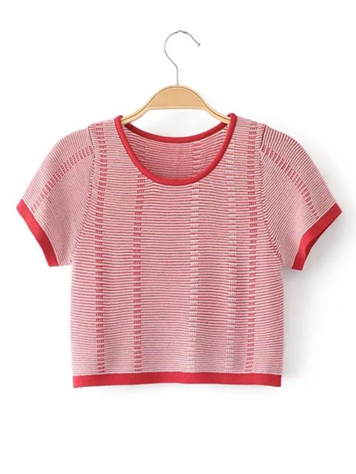 Shein Short Sleeve Crop Knitwear