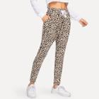 Shein Leopard Print Drawstring Pants
