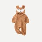 Shein Baby Bear Print Pom Pom Detail Teddy Jumpsuit