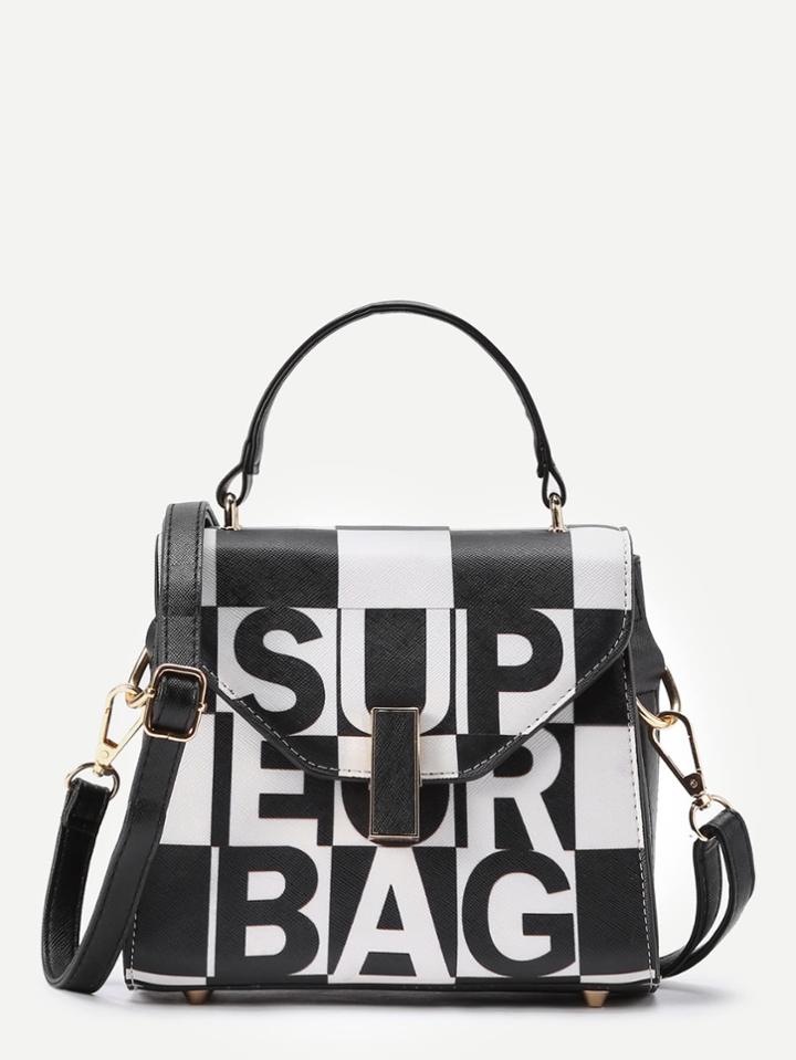 Shein Two Tone Pu Grab Tote Bag