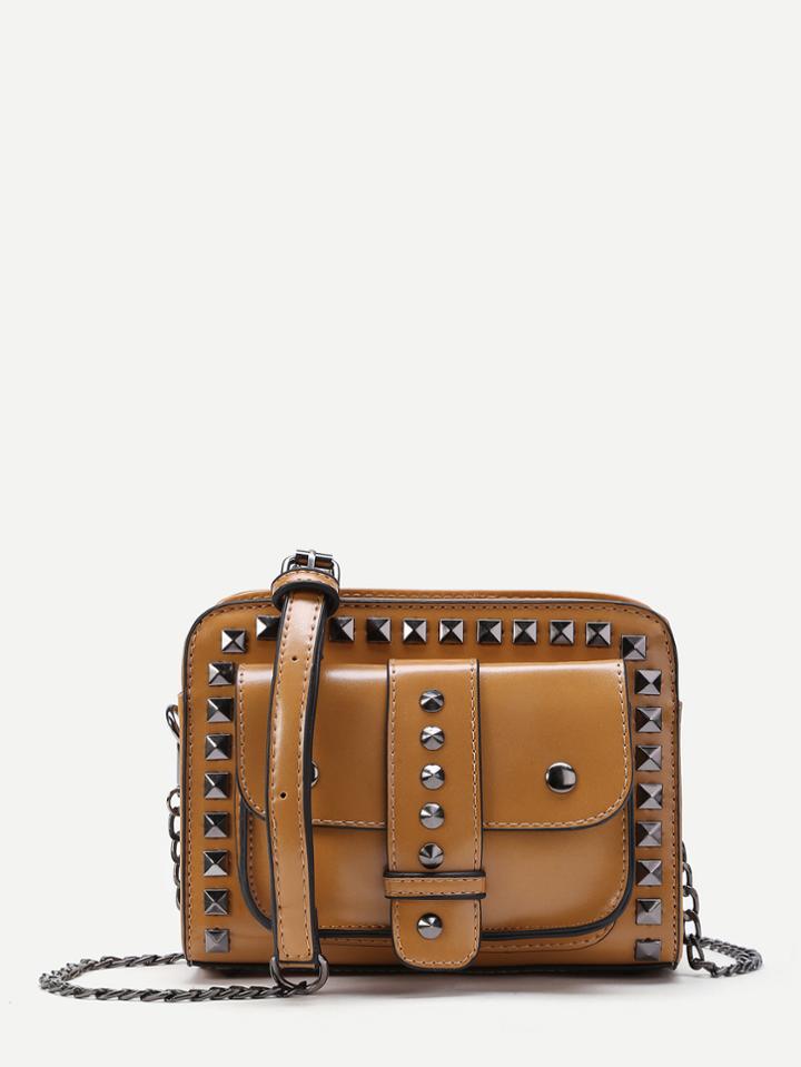Shein Studded Detail Buckle Crossbody Chain Bag