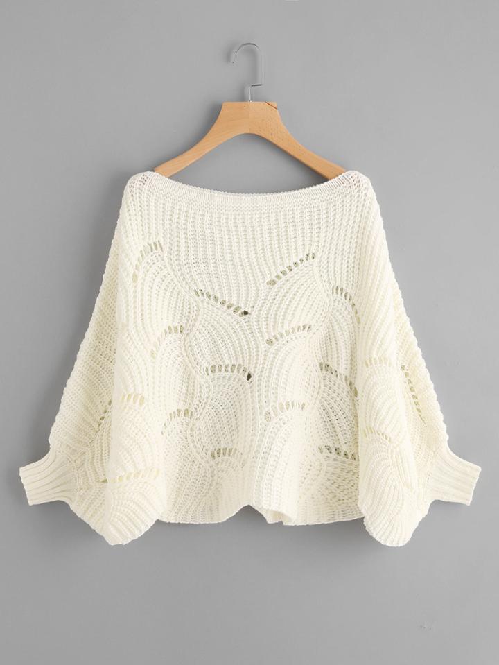 Shein Eyelet Dolman Sleeve Jumper