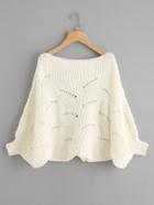 Shein Eyelet Dolman Sleeve Jumper