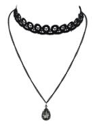 Shein Black Chain Lace Choker Necklace