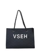 Shein Contrast Slogan Tote Bag With Clutch