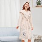 Shein Deer & Letter Embroidered Plush Robe With Headband