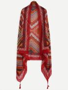 Shein Multicolor Vintage Print Fringe Scarf