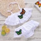 Shein Girls Butterfly Applique Tiered Bikini Set