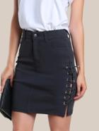 Shein Eyelet Lace Up Side Skirt
