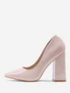 Shein Block Heeled Pointed Toe Pumps