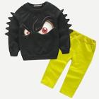 Shein Toddler Boys Eye Print Sweatshirt With Pants