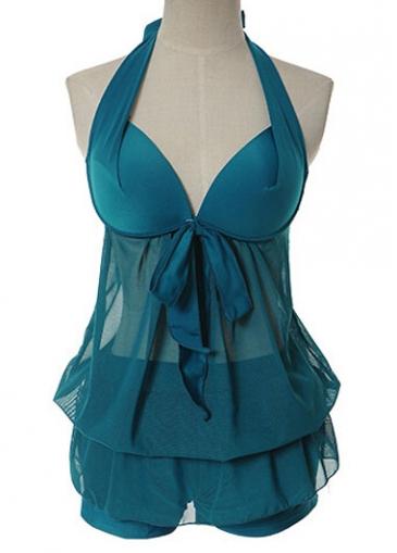 Rosewe Halter Neck Green Push Up Swimwear