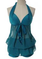 Rosewe Halter Neck Green Push Up Swimwear