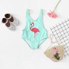 Shein Girls Flamingos Print Swimsuit