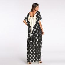 Shein Bow Back Dot Print Longline Dress