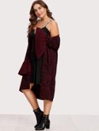 Shein Flounce Sleeve Marled Longline Cardigan