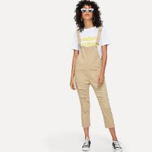 Shein Dual Pocket Ripped Denim Overalls