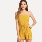 Shein Lace Up Front Cami Romper