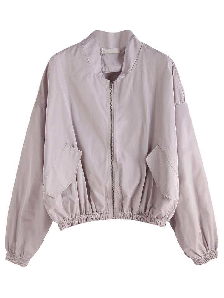 Shein Drop Shoulder Elastic Hem Jacket