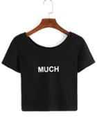 Shein Scoop Neck Letters Print T-shirt