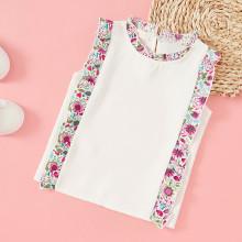Shein Girls Contrast Frill Trim Tee