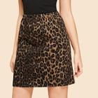 Shein Elastic Waist Leopard Skirt