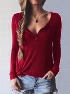 Shein Red Turtle Neck Split Loose Sweater