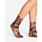 Shein Snowflake Pattern Slouch Mesh Socks