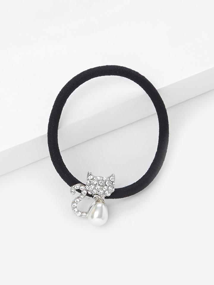 Shein Faux Pearl & Rhinestone Hair Tie