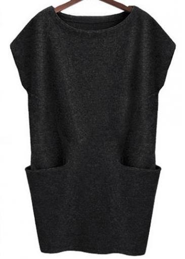 Rosewe Chic Round Neck Short Sleeve Straight Dress For Woman