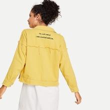 Shein Letter Embroidery Back Jacket