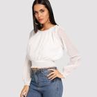 Shein Wide Hem Sheer Top