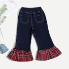 Shein Toddler Girls Contrast Plaid Jeans