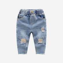 Shein Toddler Boys Ripped Raw Hem Jeans