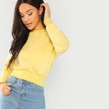 Shein Elastic Hem Drop Shoulder Pullover