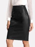 Shein Split Back Pu Leather Skirt