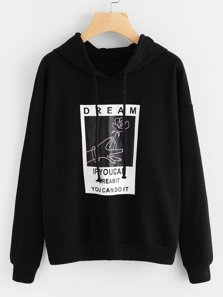 Shein Mixed Print Hoodie