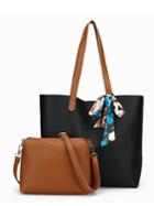 Shein Twilly Scarf Tote Bag With Shoulder Bag