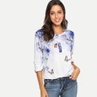 Shein Butterfly Pattern Top