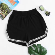 Shein Letter Tape Trim Shorts