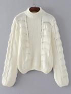 Shein Crochet Detail Crew Neck Jumper Sweater