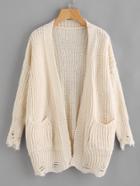 Shein Distressed Detail Drop Shoulder Sweater Coat