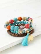 Shein Elephant & Tassel Embellished Bracelet Set