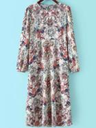 Shein White Florals Keyhole Tunic Dress