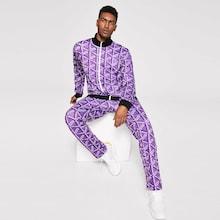 Shein Men Zip Up Geo Jacket & Pants Set