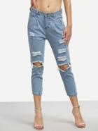 Shein Light Blue Ripped Jeans