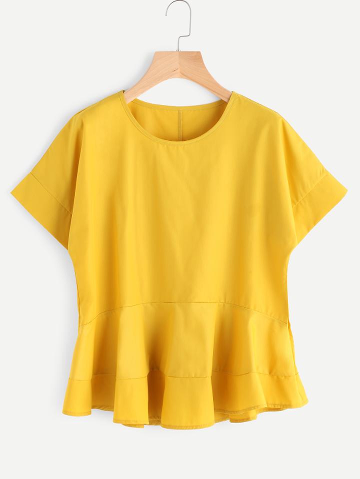 Shein Dolman Sleeve Peplum Blouse