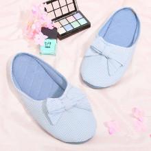 Shein Bow Decorated Striped Design Slippers
