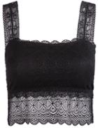 Shein Black Spaghetti Strap Lace Cami Top