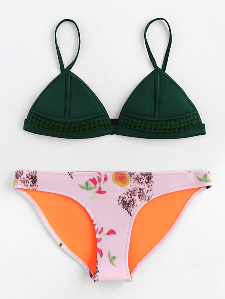 Shein Calico Print Mix & Match Bikini Set